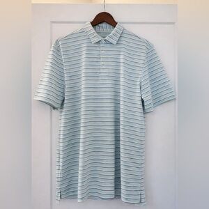 Vineyard Vines On-The-Go Sankaty Polo Men’s Large Blue Green Striped Performance